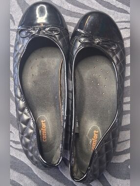 SafeTstep Comfort Black Quilted Ballet Flats Slip Resistant 8.5 Wide